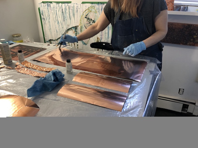 Kerry Warner - working on new copper pieces