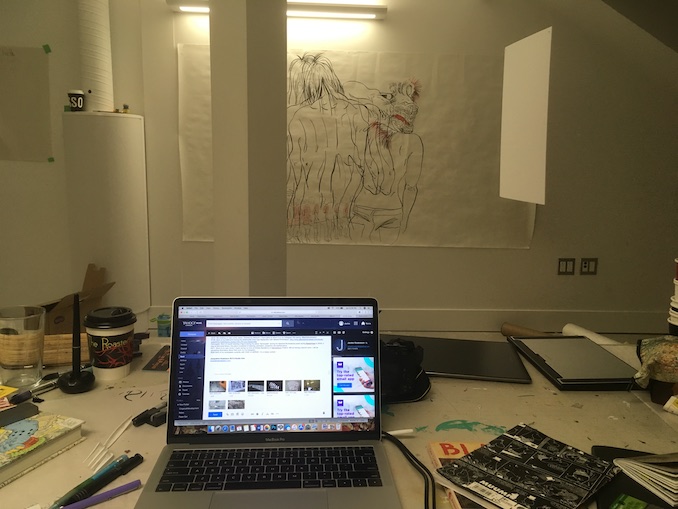 Shot of my workspace currently with CAAF in cSPACE. I'm a messy worker. 