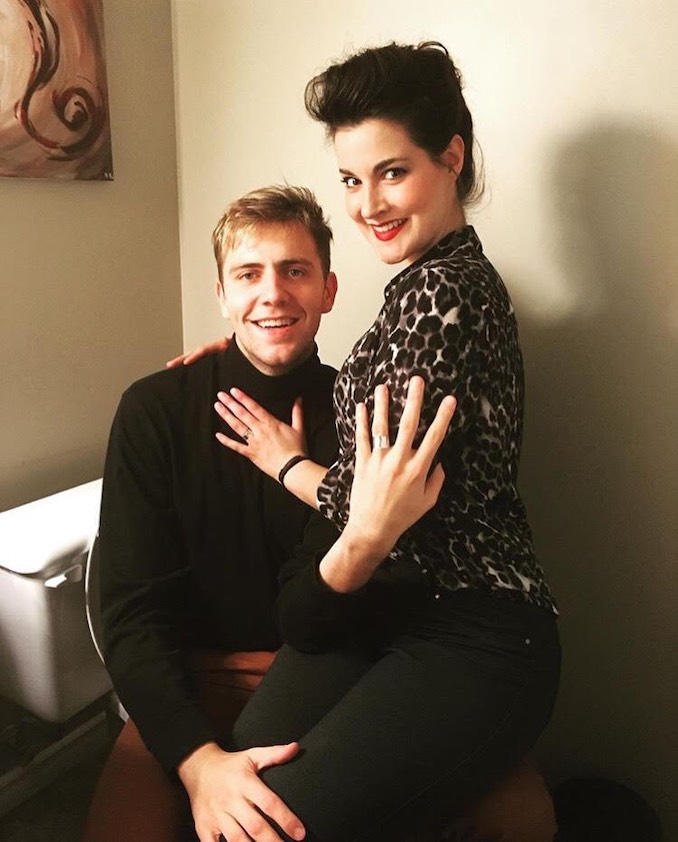 Alexandra Dawkins - This is a photo of my writing partner Jake Tkaczyk and I before our performance of our neo-bouffon piece “And How Do You Feel About That” at the 2018 Play The Fool festival in Edmonton.