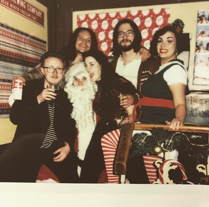 My best friends and I at my favourite pub in the world, The Black Dog Freehouse (Edmonton, Whyte Ave) on my favourite event night “Black Dog Christmas.” I worked here for three years as a waitress, liquor porter and bartender. 