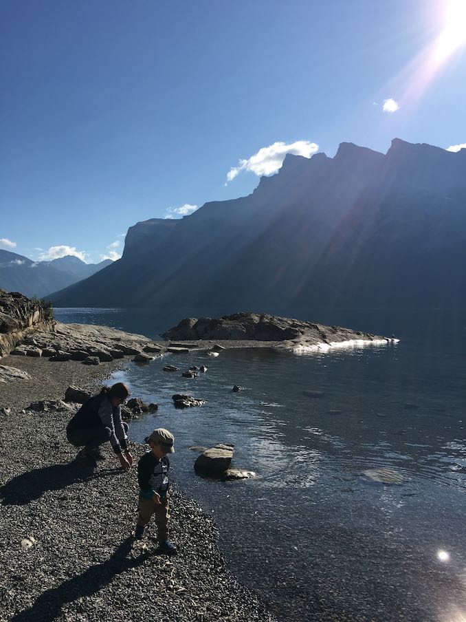 Exploring Lake Minnewanka with my nephew. I am grateful to have the beautiful Rocky Mountains a short drive away. A day in the mountains is always a good day, whether it’s throwing rocks in a lake, hiking up a mountain or strolling through the towns.