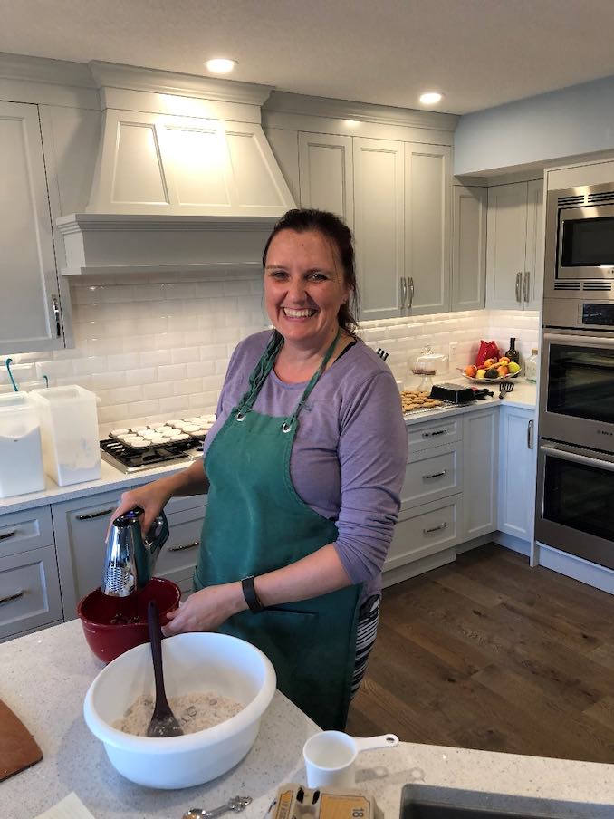 Heather Kinahan - I love to bake. Here I am whipping up some goodies for the week ahead, while trying to make sure my family doesn’t eat them before I get them stored away. They are all sneaky cookie thieves!!