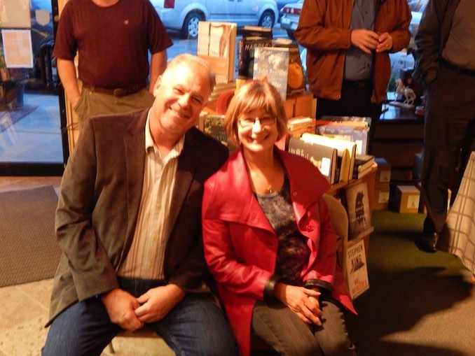 Dwayne and Valerie at our favourite bookstore, Owls Nest Books, Calgary