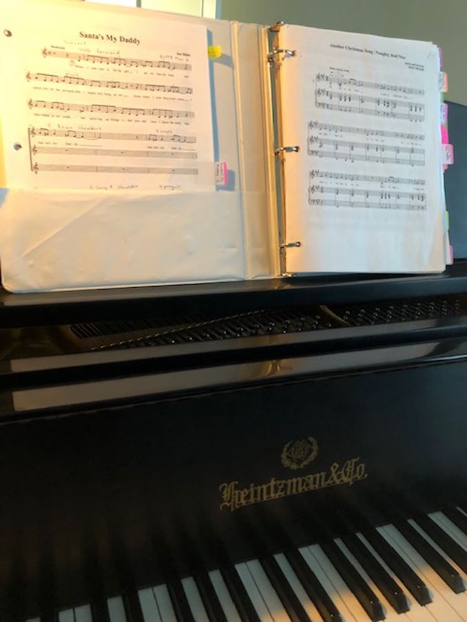 At the piano daily either to teach or practice my own music. My piano is one of my most prized and special possessions.