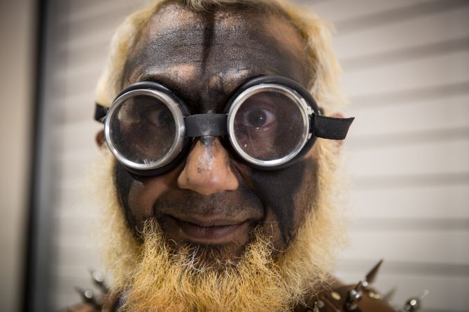 Ian Rambaran, dressed as a character from Mad Max performs cosplay at Calgary Expo on April 30, 2017. Part of a forthcoming photobook about cosplayers. © J. Ashley Nixon