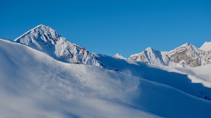 One of the CMH helicopters landing on a ridge. Photo Credit: Jeff MacPherson