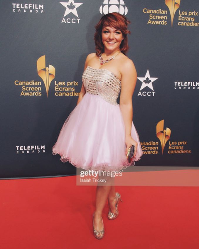 Caitlynne Medrek at the Canadian Screen Awards, nominated for ‘Out with Dad’