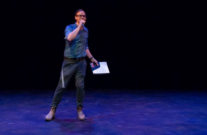 Andrew Cooper Giving a pre-show speech as the artistic producer.