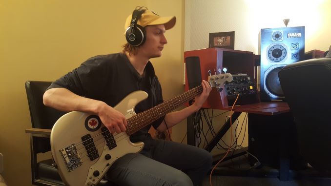 Here I am laying down the bass tracks for Cait’s album.