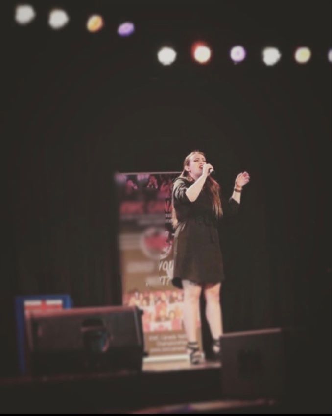 Chantel Competing at Karaoke Championships where she placed 13th in all of Canada.