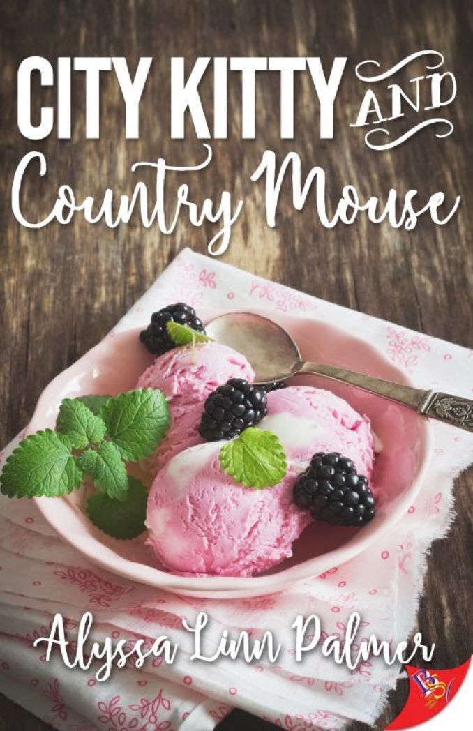 Cover for the author’s latest release, foodie lesbian romance City Kitty & Country Mouse, from Bold Strokes Books.