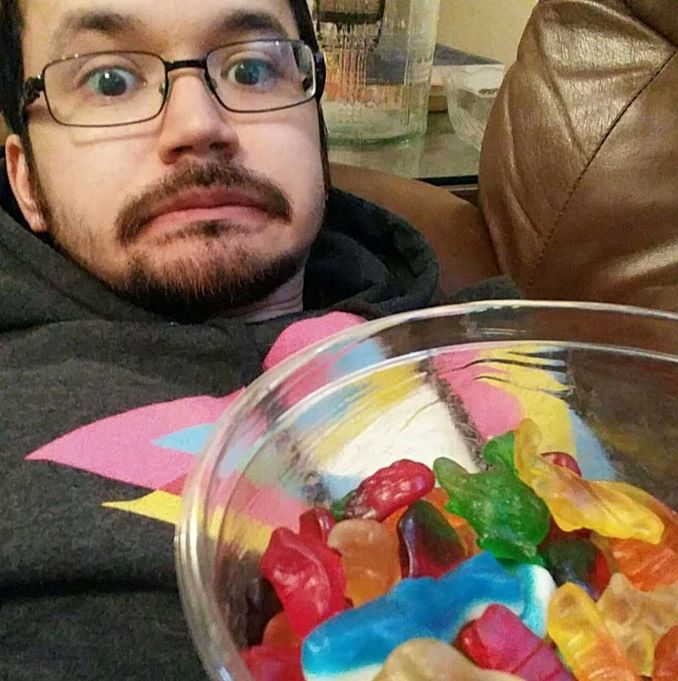 This is me on the couch realizing I have committed to eating too many gummies in one go. Uh oh!