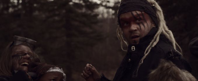 A screengrab of Griffin as The Athalwolf in the feature film “Father of Nations”