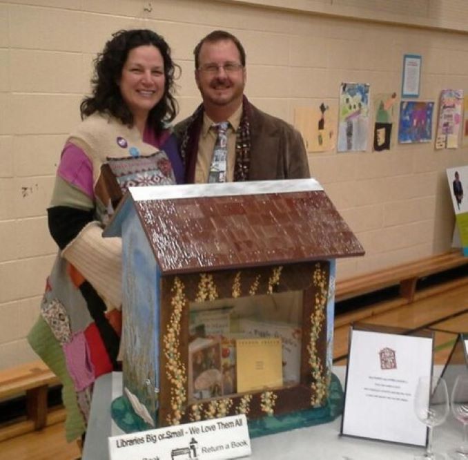 Karen Here I am with Little Free Libraries founder, Todd Boll at an event when Calgary Reads became the Canadian hub for Little Free Libraries.