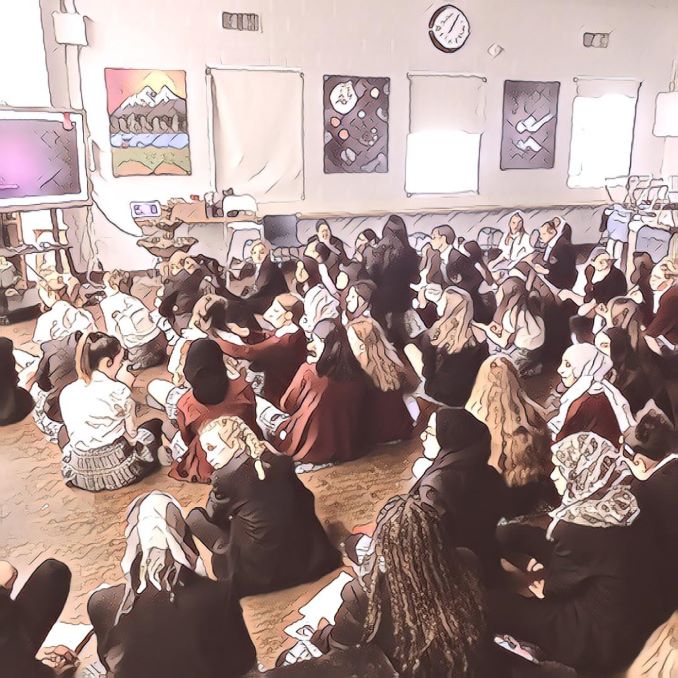 Students at Calgary Girls’ School in Lakeview eagerly await Suzy Vadori’s keynote speech in the school library during their Literacy Week in December, 2019. Suzy tours across Alberta schools talking about the importance of literacy and how useful it is for life beyond the classroom.