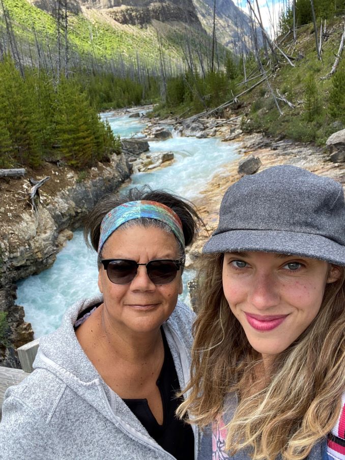 Cheryl Foggo and her daughter Chandra hiking