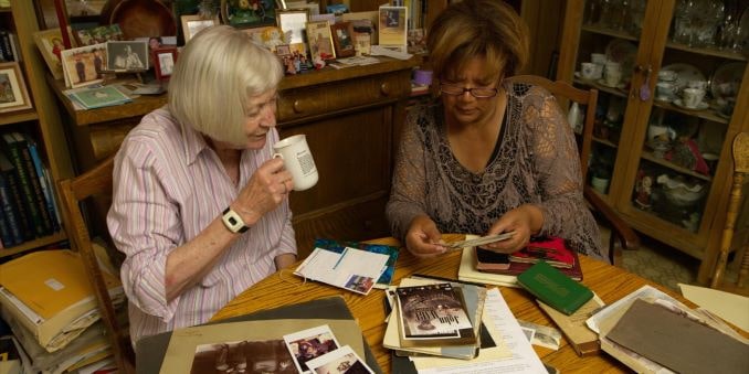 From John Ware Untamed: Cheryl Foggo exploring John Ware archives with Mary Mallory-min