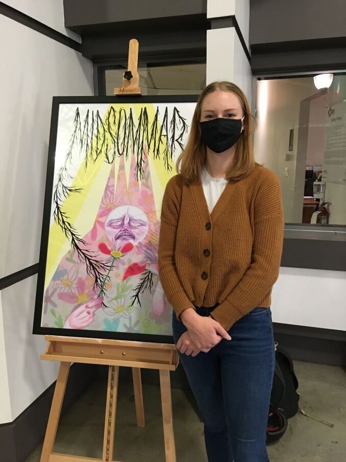 CIFF staff were very helpful and kind to take this photo of me awkwardly standing in front of the poster I created for their poster show. My poster design was mostly hand drawn and then put together piece by piece digitally.