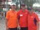 Jamie McCoun (left), Colin Patterson and Theo Fleury (right). They all played together on the Calgary Flames and this photo was taken at our Victor Walk in Calgary in 2018.
