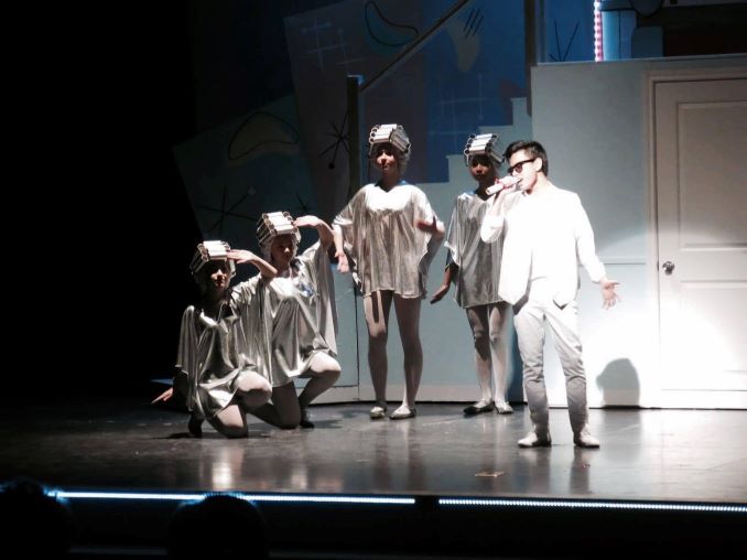 Performing “Beauty School Dropout” as Teen Angel in Bishop O’Byrne’s production of Grease in 2015.