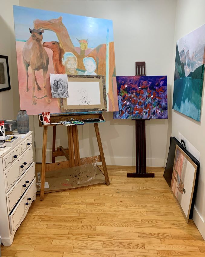 My painting room, however I do a lot of my watercolour painting on the flat kitchen table as well.