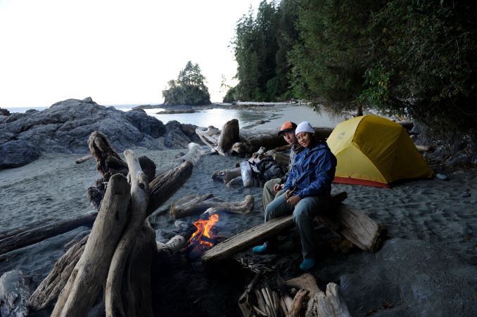 My wife Dianne and me on the West Coast Trail; a great source of painting reference photos.