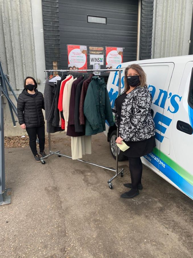 Over 100 Coats were donated by Fishman's Personal Care to WINS