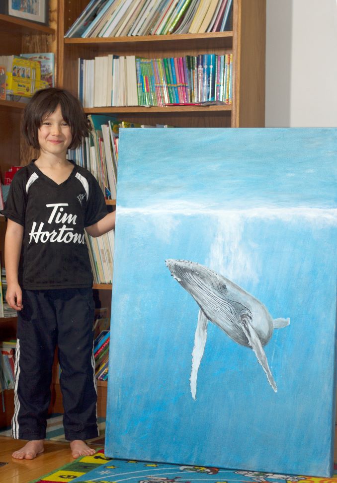 Phillip. My daughter, Nahla, next to one of her favourites, a humpback whale.