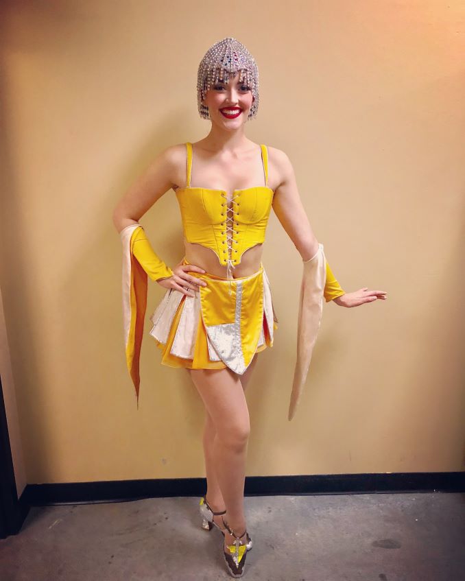 Vanessa backstage at Monty Pythons Spamalot!