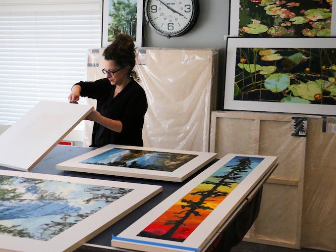 Finishing edges of pieces on the ping pong table… the best wide table space I have.