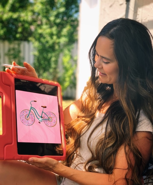 Michelle Alexander - This is me with my Donut Bicycle, which is from my very first MishiMoooDesigns collection. These silly donuts kept me busy and brought me joy during the beginning of the pandemic.