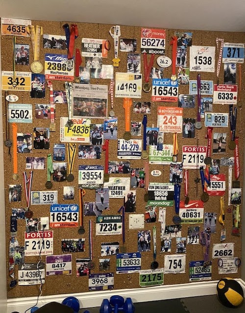 Heather MacPherson - Though I am no longer running marathons, my “shrine to sore toes”, compiled over 15 marathons in 6 countries, serves as a daily reminder of the importance of keeping active, and the power of persistence and grit to enable accomplishing any goal. 