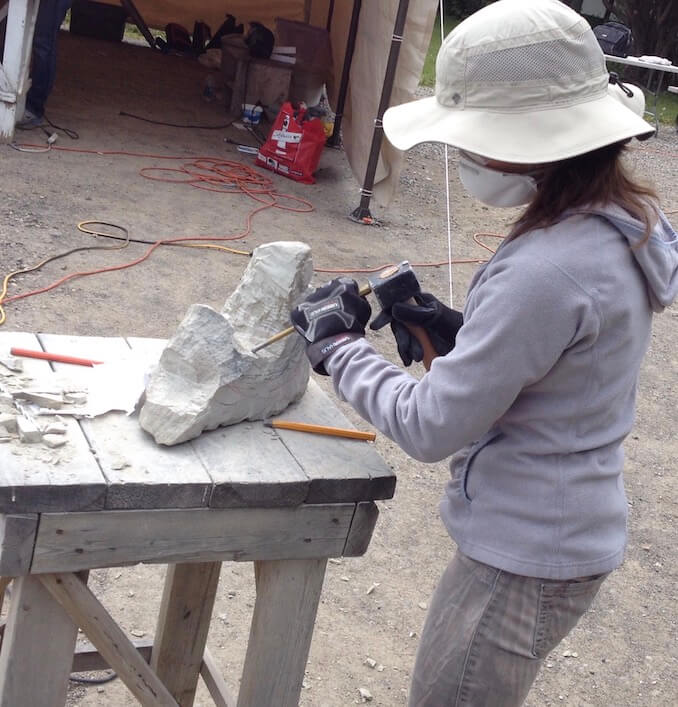 Lovelia Vera - My first stone sculpture one of the amazing moments, I never thought I would fall in love with this practice a bit rustic and rough for my way of life.