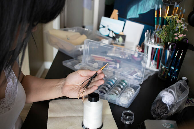 Tamara Eaker - Beading is a traditional skill that I only recently learned, and all thanks to Indigenous Programs offered through the Calgary Public Library. 