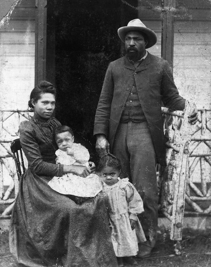 John Ware, Black rancher, and family, southern Alberta.