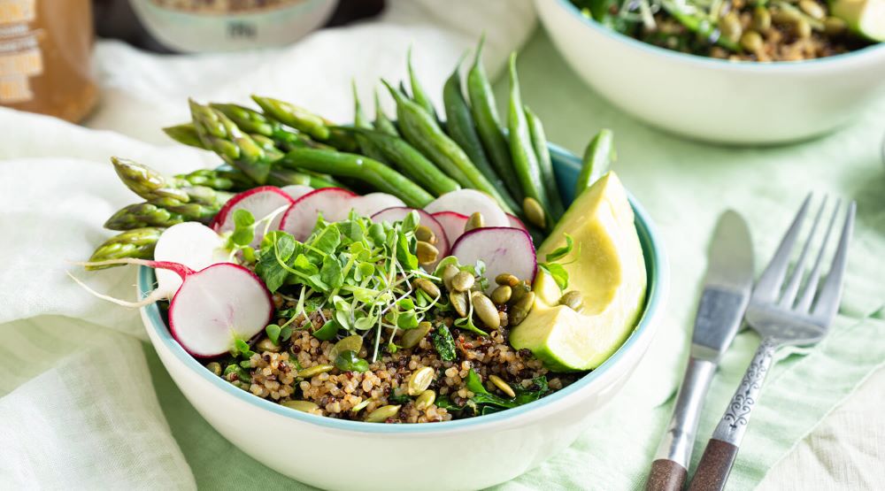 Recipe for Warm Quinoa, Asparagus and Green Bean Salad