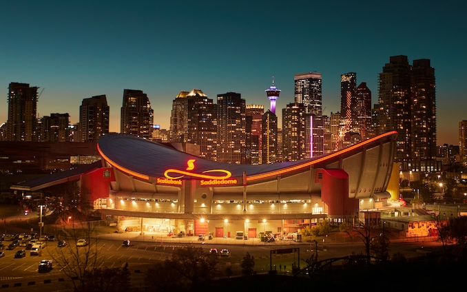 Calgary Skyline View at night.