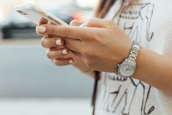 Women on her phone