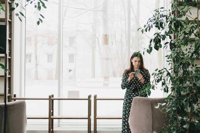 Woman on her cell phone