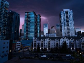 Featured image for the manhole article showing a storm in Calgary.