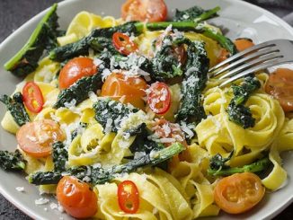Recipe for Warm Tomato and Kale Pasta