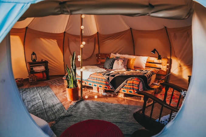glamping in quebec photo of tent