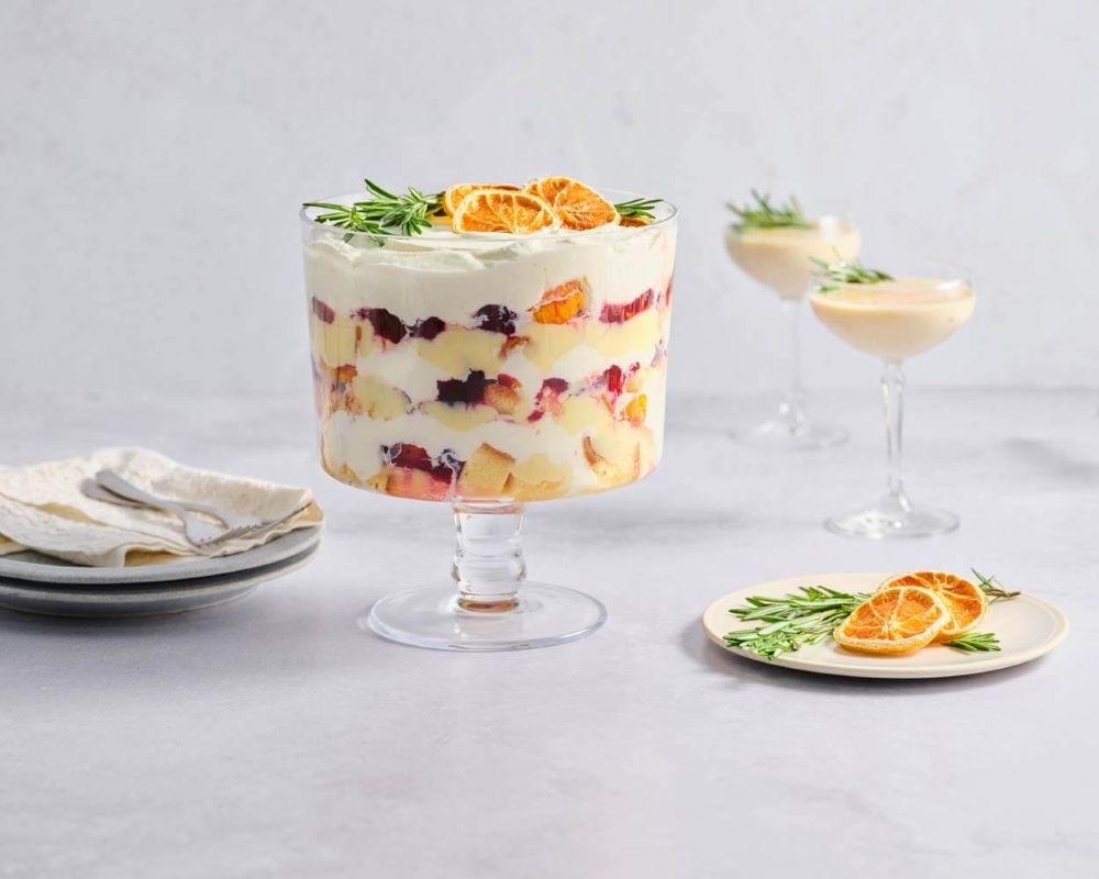 Cranberry & Mandarin Cream Trifle