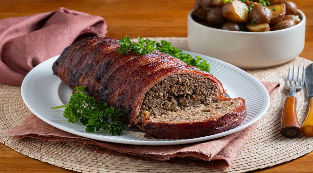 Recipe for Rustic Bacon Wrapped Meatloaf 