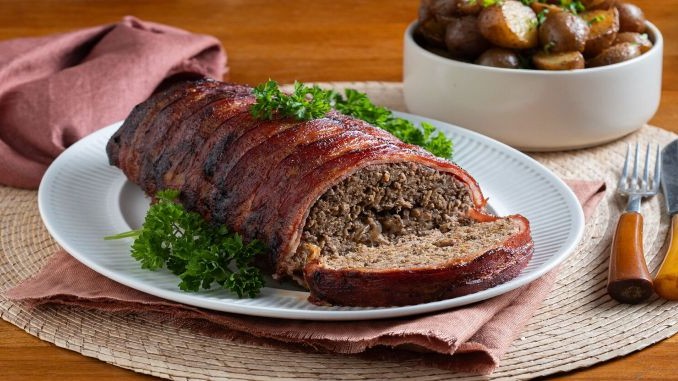 Recipe for Rustic Bacon Wrapped Meatloaf