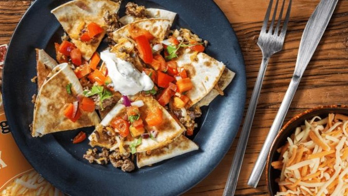 Recipe for Tex Mex Cheesy Beef Quesadillas