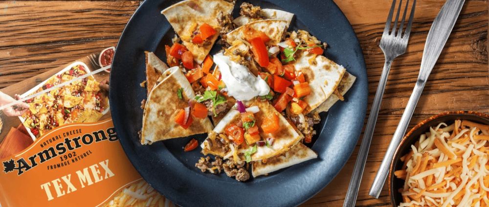 Recipe for Tex Mex Cheesy Beef Quesadillas