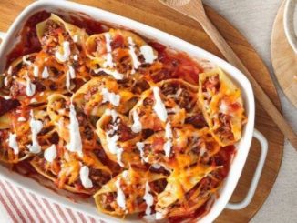 Recipe for Taco Stuffed Shells with Marble Cheddar Cheese